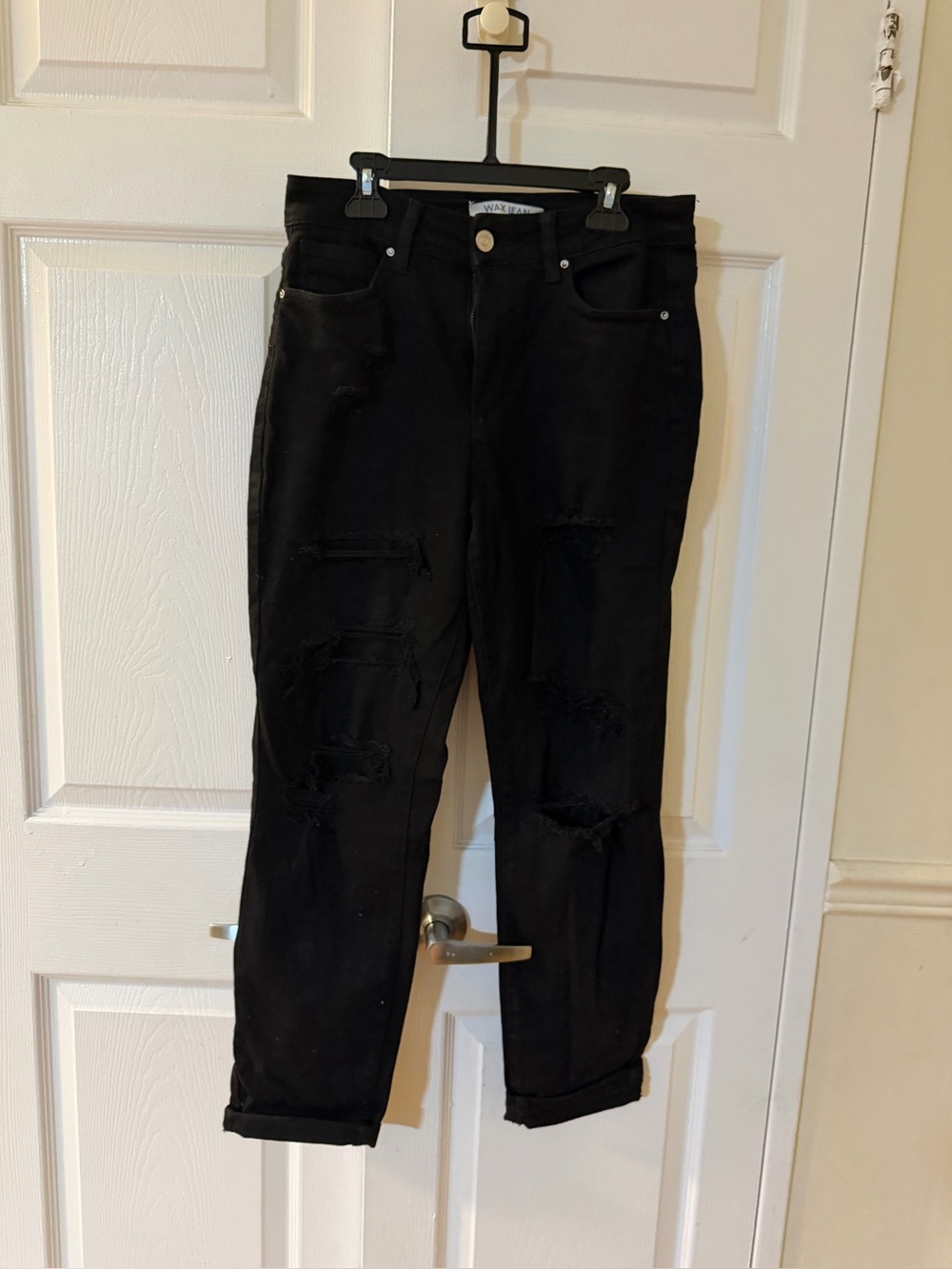 Wax Jean Black Waxed Denim Jeans
